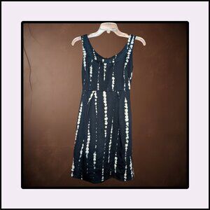 Ann Taylor Navy & White Printed Dress (Petite 0P)